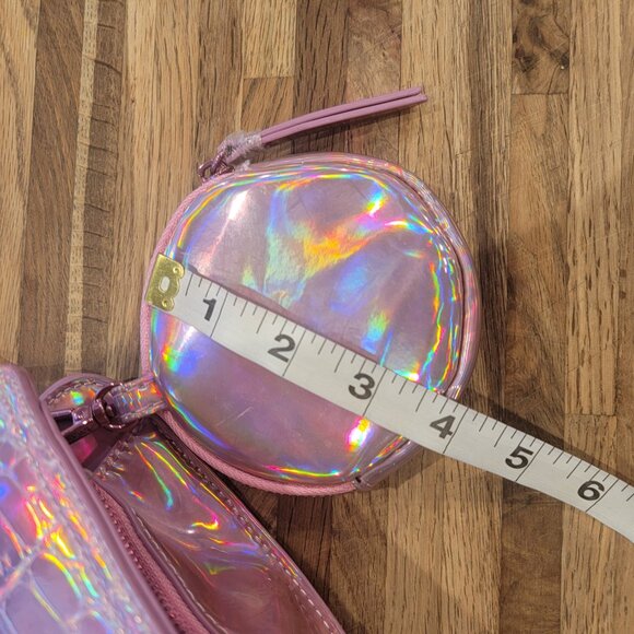 Steve Madden Blima Viral Pink Holographic Iridescent Crossbody Bag & Coin Pouch - Picture 7 of 16
